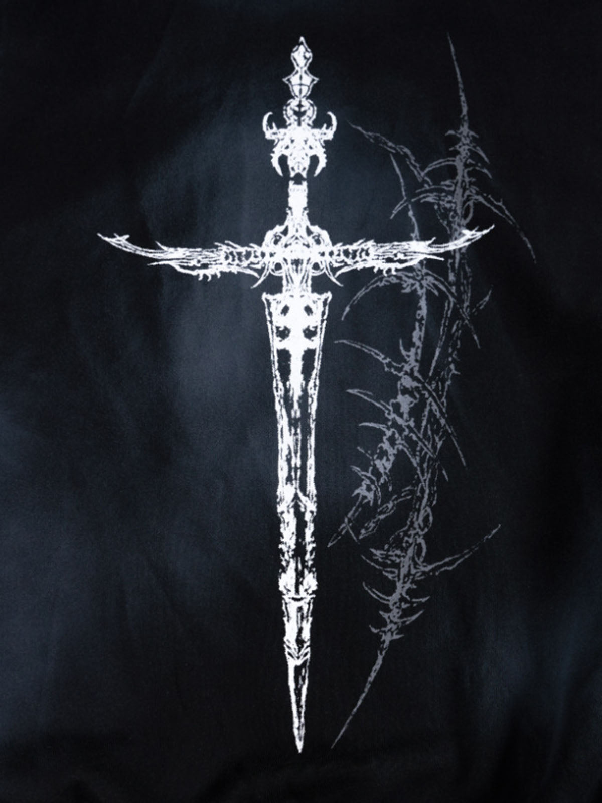 Thorn Portrait Graphic Distressed Gradient Hoodie; Black / S, Black / M, Black / L, Black / XL