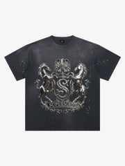 Metal Embossed Ink-Splatter Distressed Tee