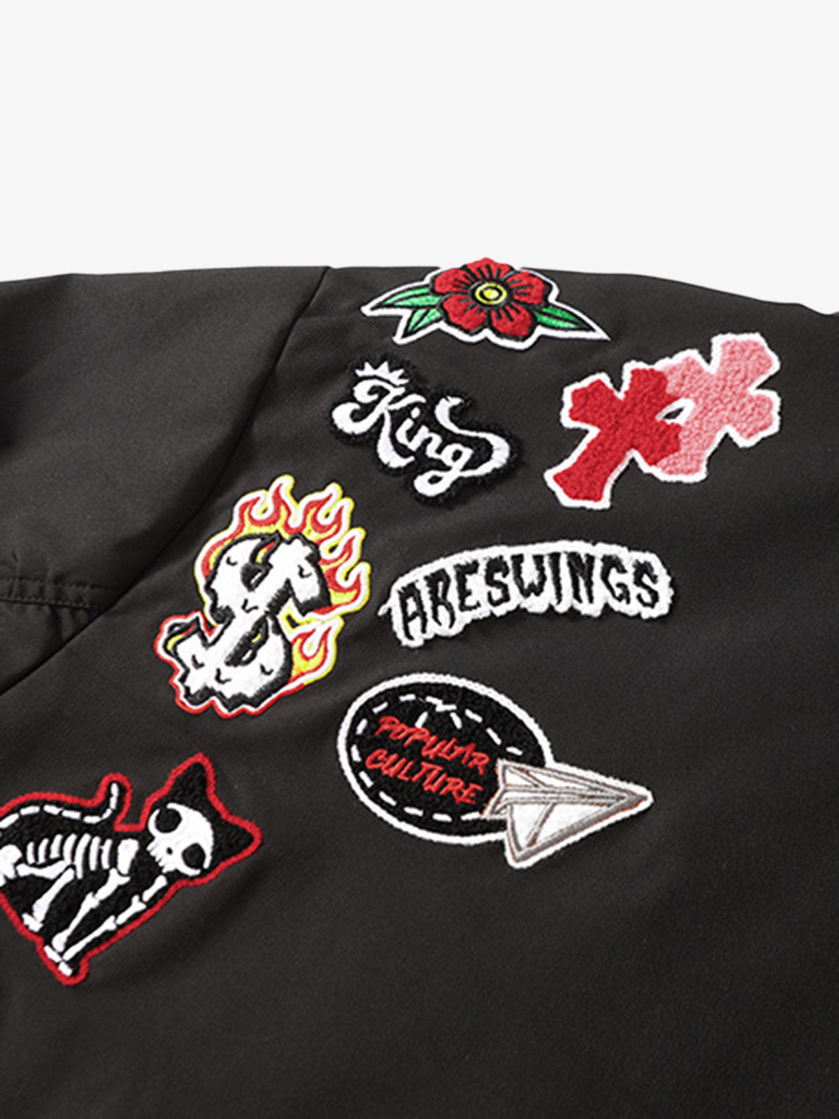 Original Design Bomber Jacket for Men and Women - Trendy Patches and High-Quality Construction 