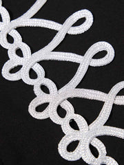 Napoleon Cord Embroidery Baggy Sweatpants