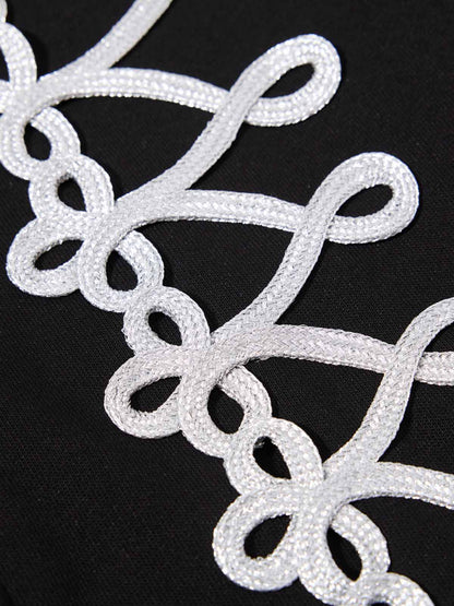 Napoleon Cord Embroidery Baggy Sweatpants