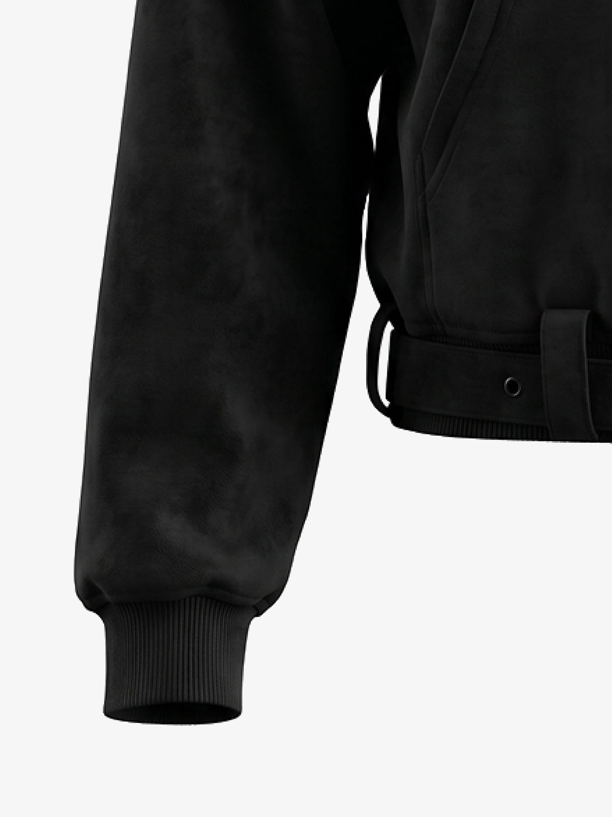 Belt Detail Suede Hoodie
