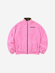 Pink Camo Embroidered Reversible Fleece Stand-Collar Jacket