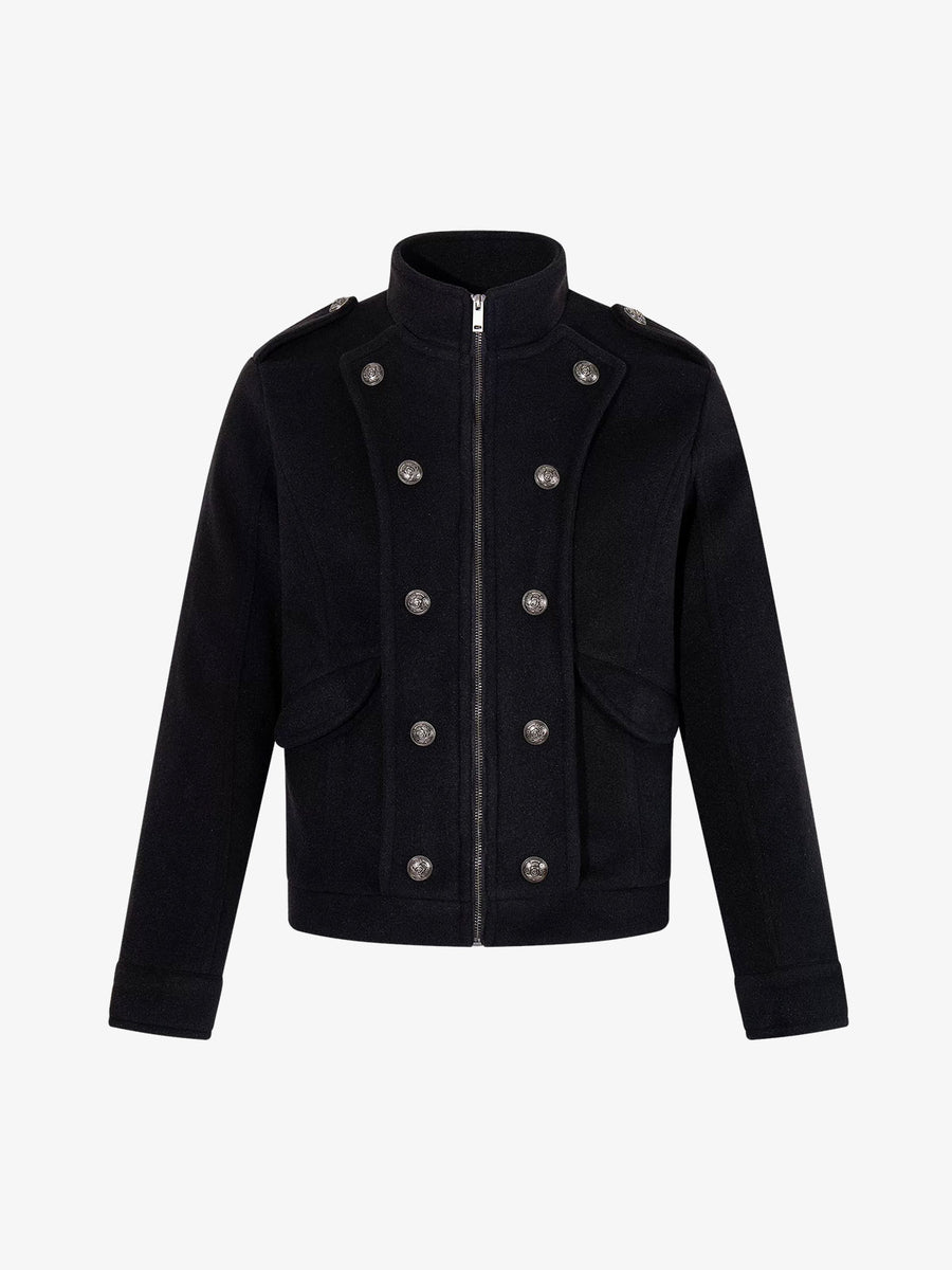 Strukturelle Jacke mit Metallschnalle