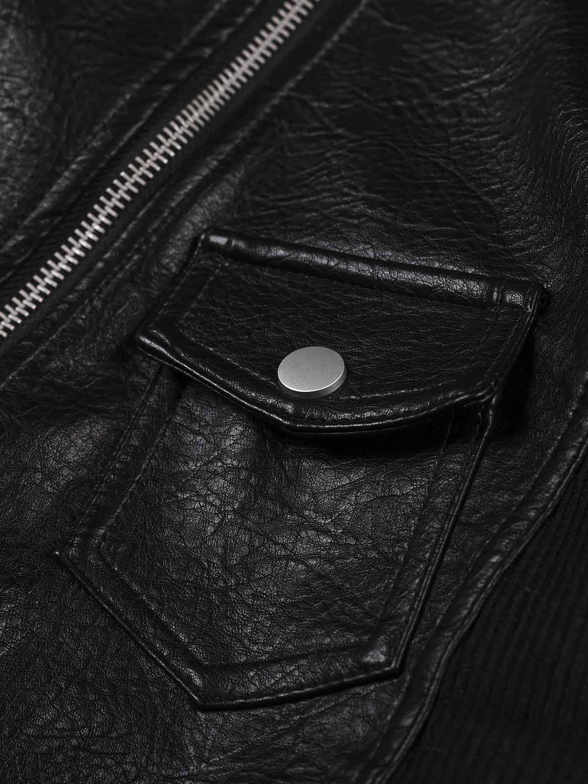 Asymmetrical Zip Faux Leather Slim Fit Jacket
