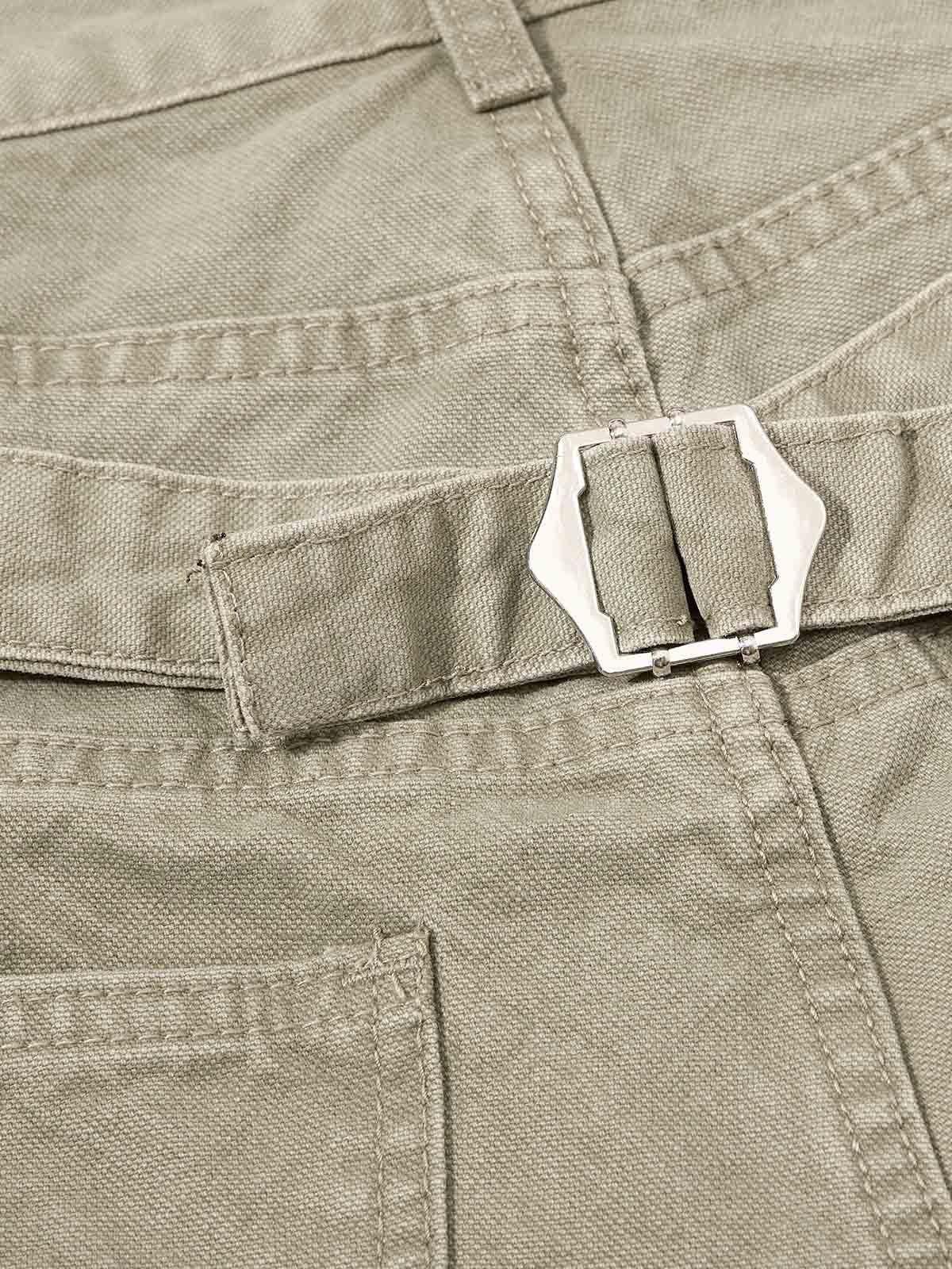 Distressed Washed Multi-Button Jeans