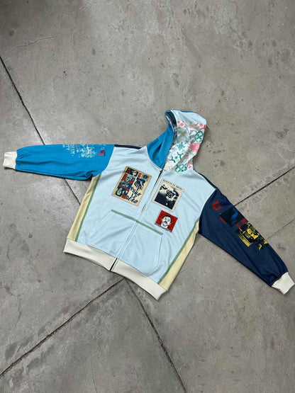 Stylish Graphic Hoodie with Unique Patchwork Design for Men 