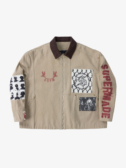 Supermade Multi-Element Appliqué Patchwork Denim Suit 