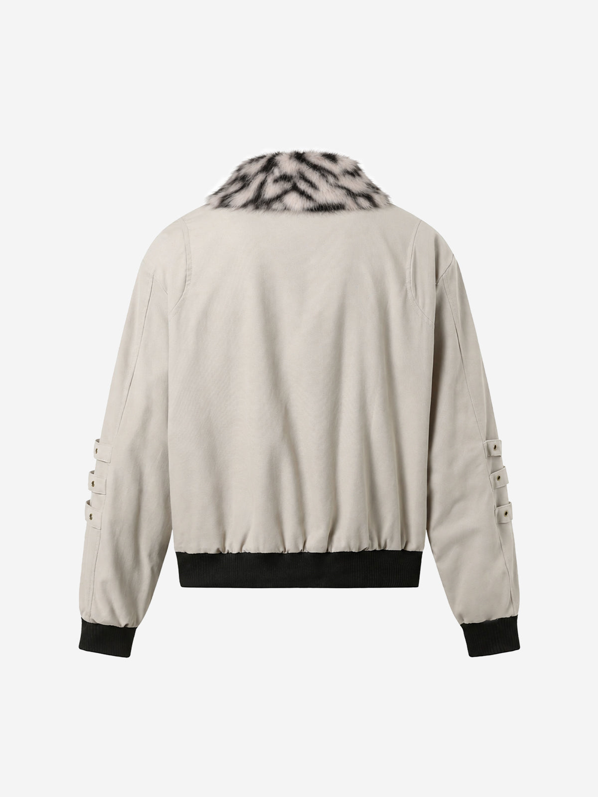 Studded Sleeve Stand-Collar Zip Jacket