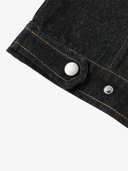 Deconstructed Exposed-Stitch Airplane-Button Jacket