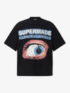 Cotton Waffle Knit Graphic T-Shirt with The Supermade Records Print for Men 