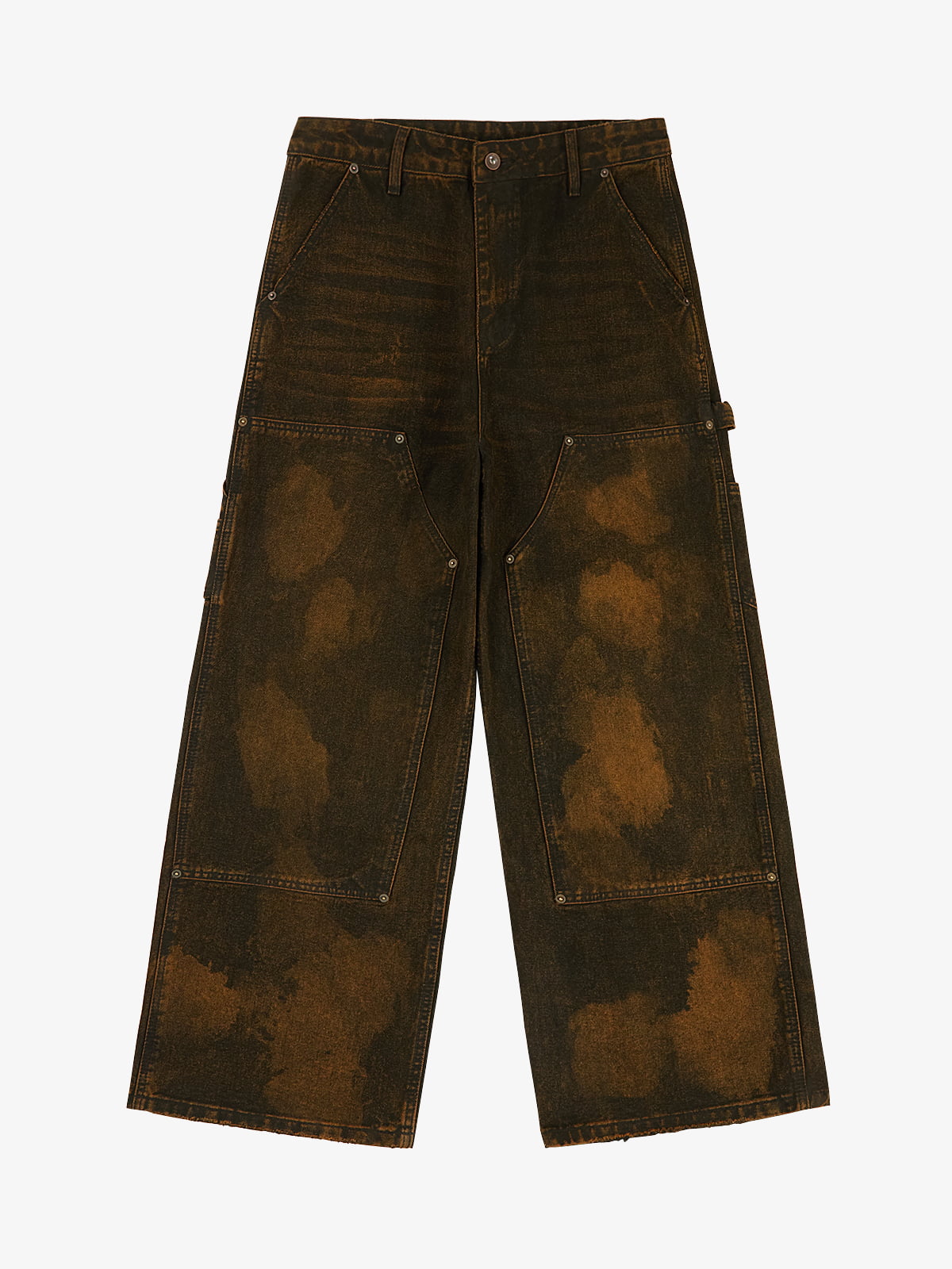 Vintage Mud-Dyed Wash Deconstructed Patchwork Jeans 