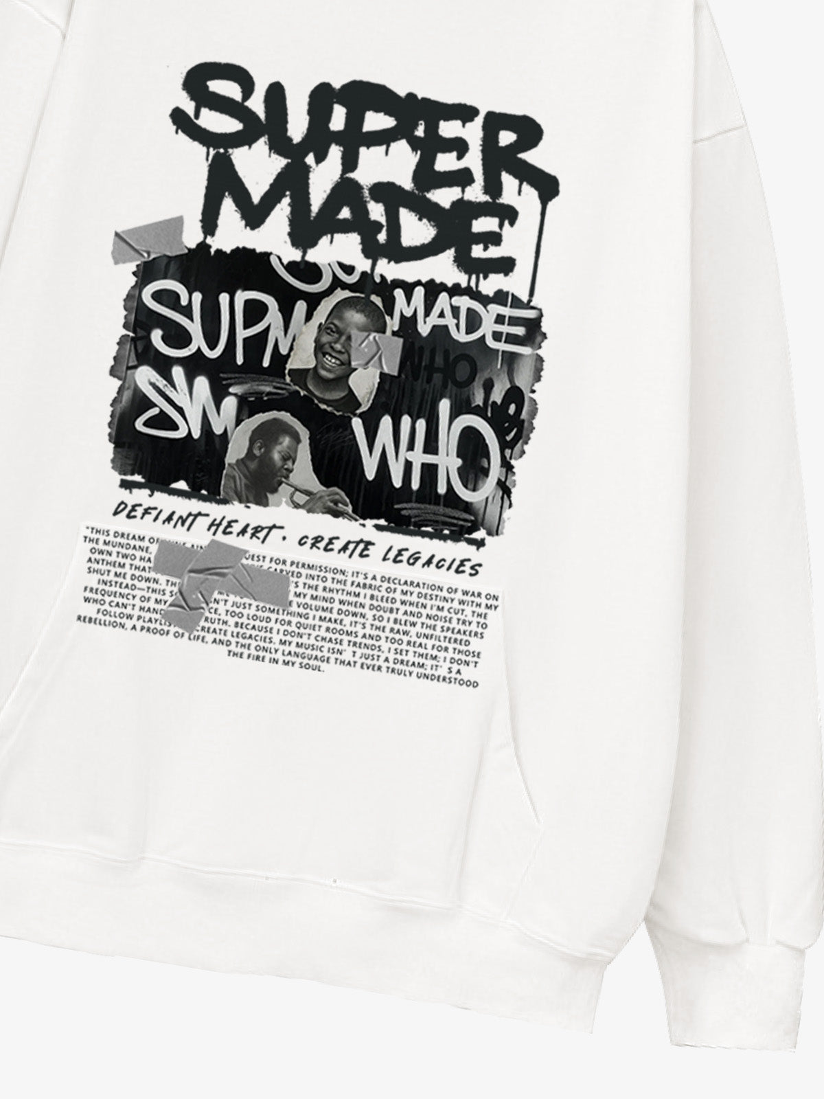 SupermadeTrendy Retro Graffiti Character Hooded Sweatshirt 