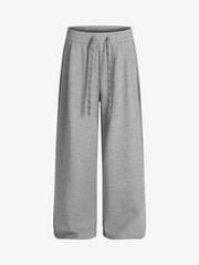 Drawstring Wide Leg Relaxed Sweatpants 