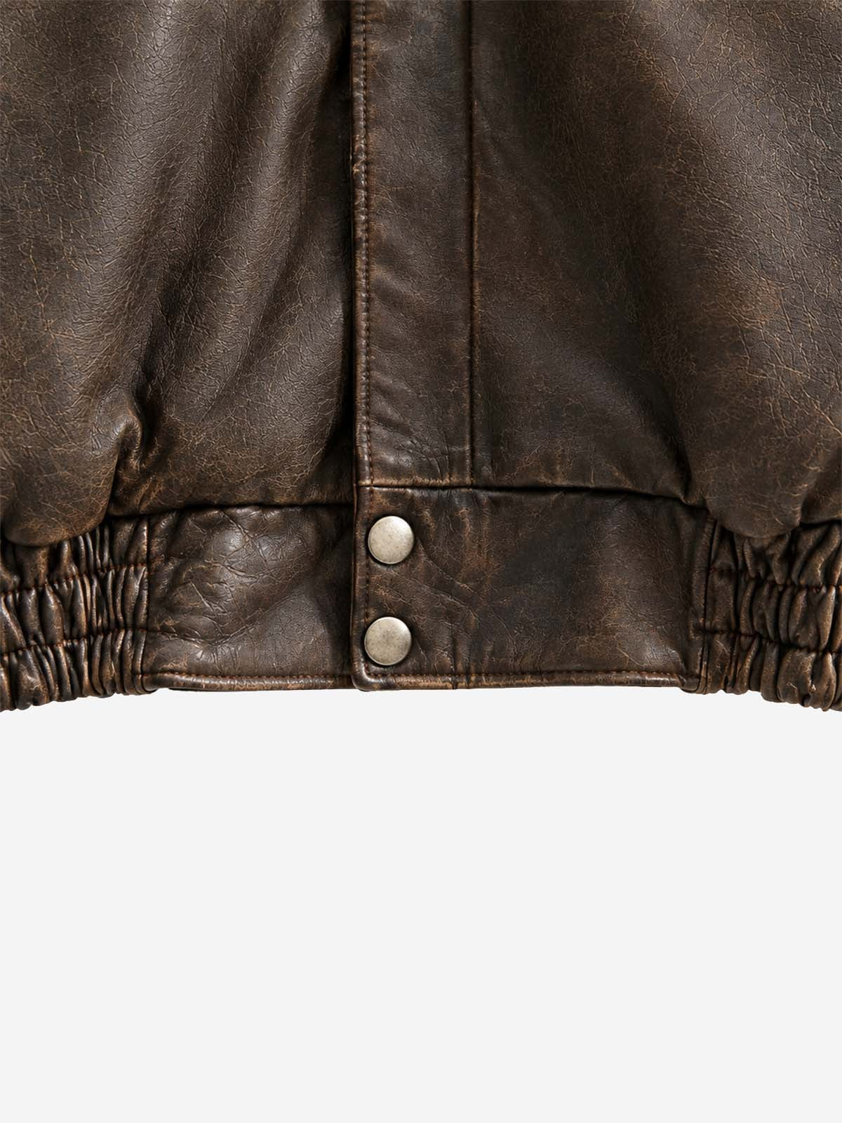 Faux-Shearling Collar Buckle Aviator Jacket