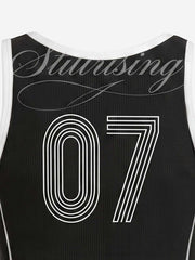 Gilet con logo numerico e blocchi di colore