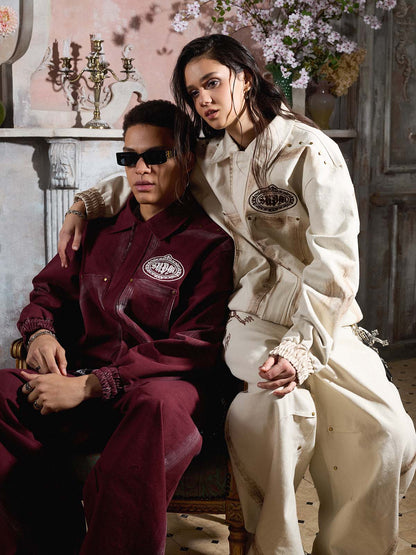 Cotton Blend Pink Track Suit with Supermad Logo Print and Side Stripes 