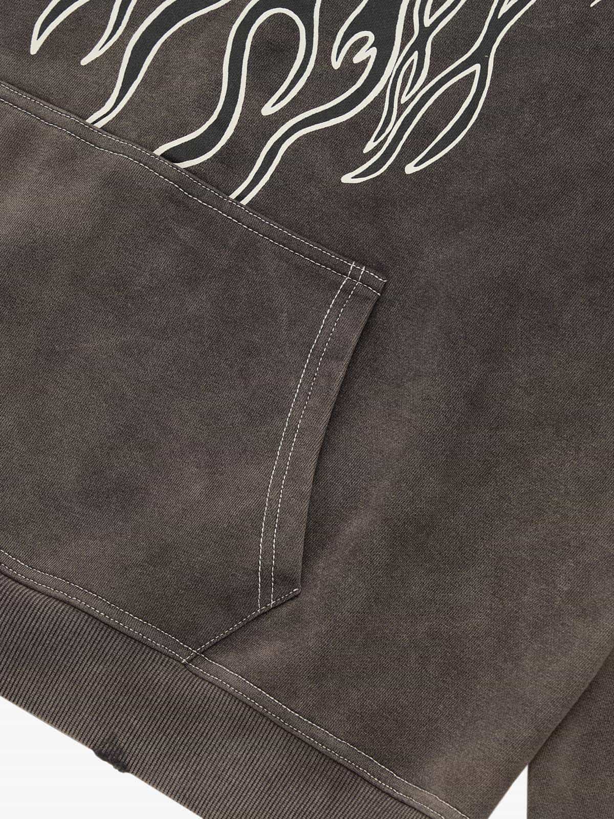Distressed Graphic Hoodie for Urban Streetwear Enthusiasts 