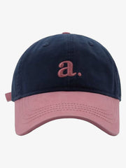 Embroidered Letter "a." Washed Baseball Cap 