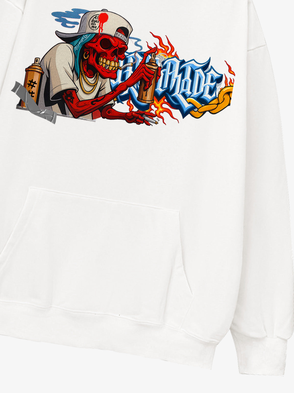Thesupermade Street Skull Graffiti Artist Hooded Sweatshirt 