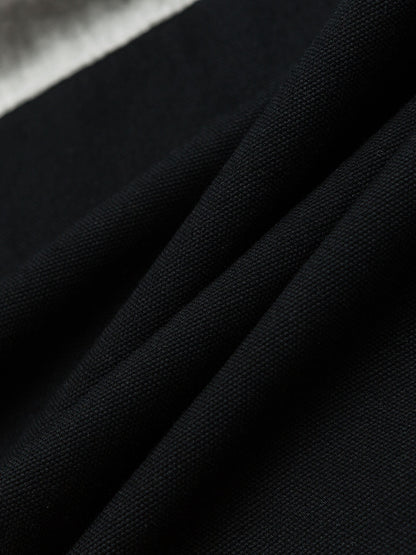 Dirty-Dye Embroidered Long Sleeve Polo Shirt 