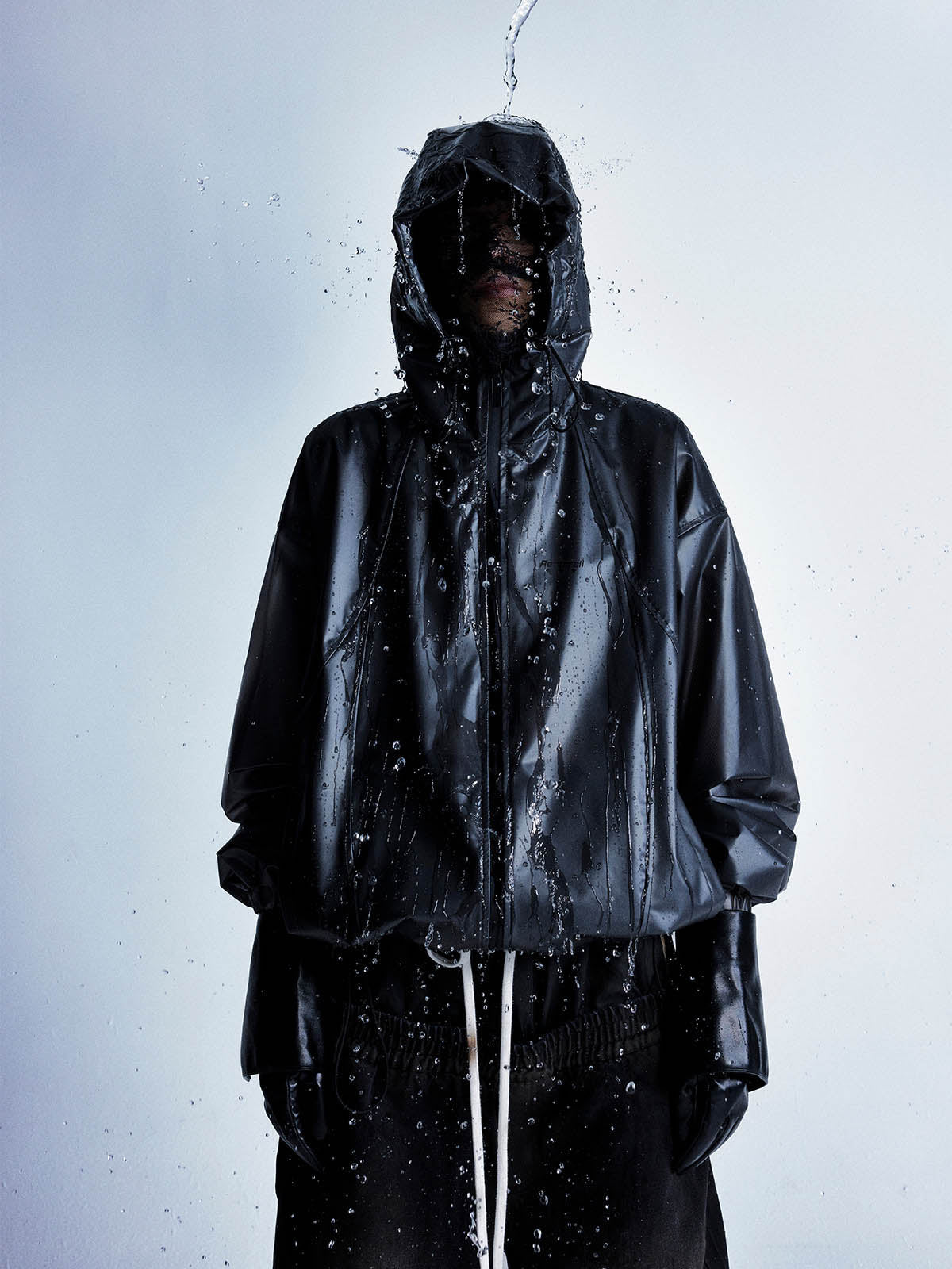 Thesupermade Shiny Functional Waterproof Hooded Jacket 