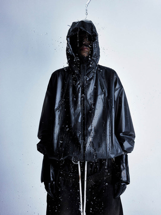 Thesupermade Shiny Functional Waterproof Hooded Jacket 