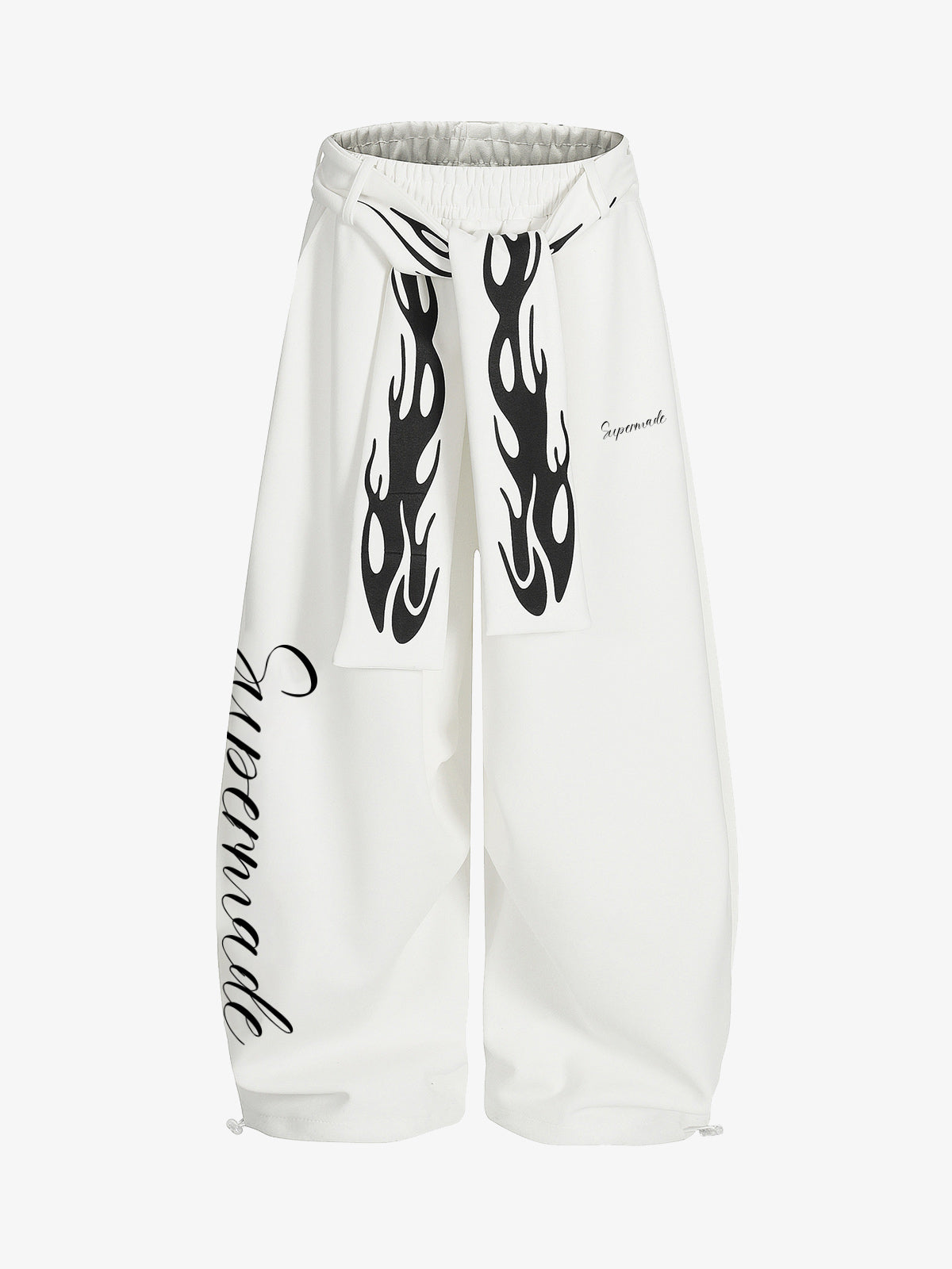 Stylish Flame Print Wide-Leg Pants for Casual Wear 