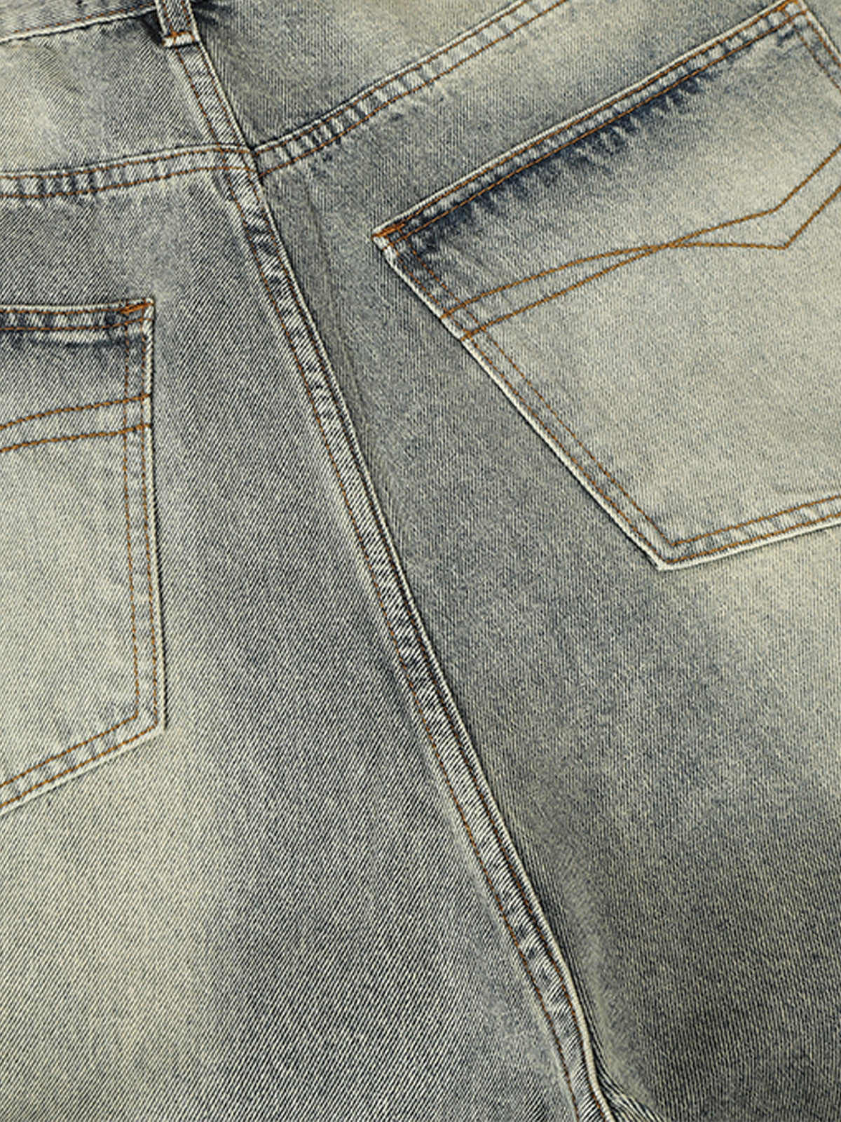 Retro Denim Rhinestone Striped Baggy Jeans 