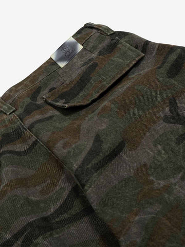 Faded Camo Graphic Wide-Leg Cargo Pants 