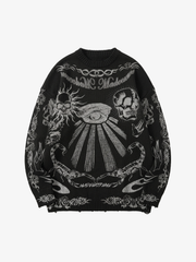 Dark Flame Skull Crewneck Sweater