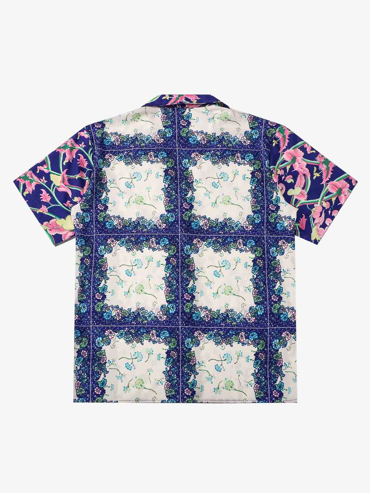 French Tulip Tile Camp Collar Boxy Shirt 