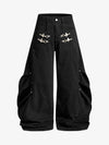 Metal Button Baggy Cargo Pants