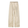 Button-Front Belted Casual Pants
