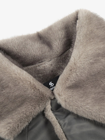 Stylish Winter Bomber Jacket with Faux Fur Collar - Perfect for Cold Weather 