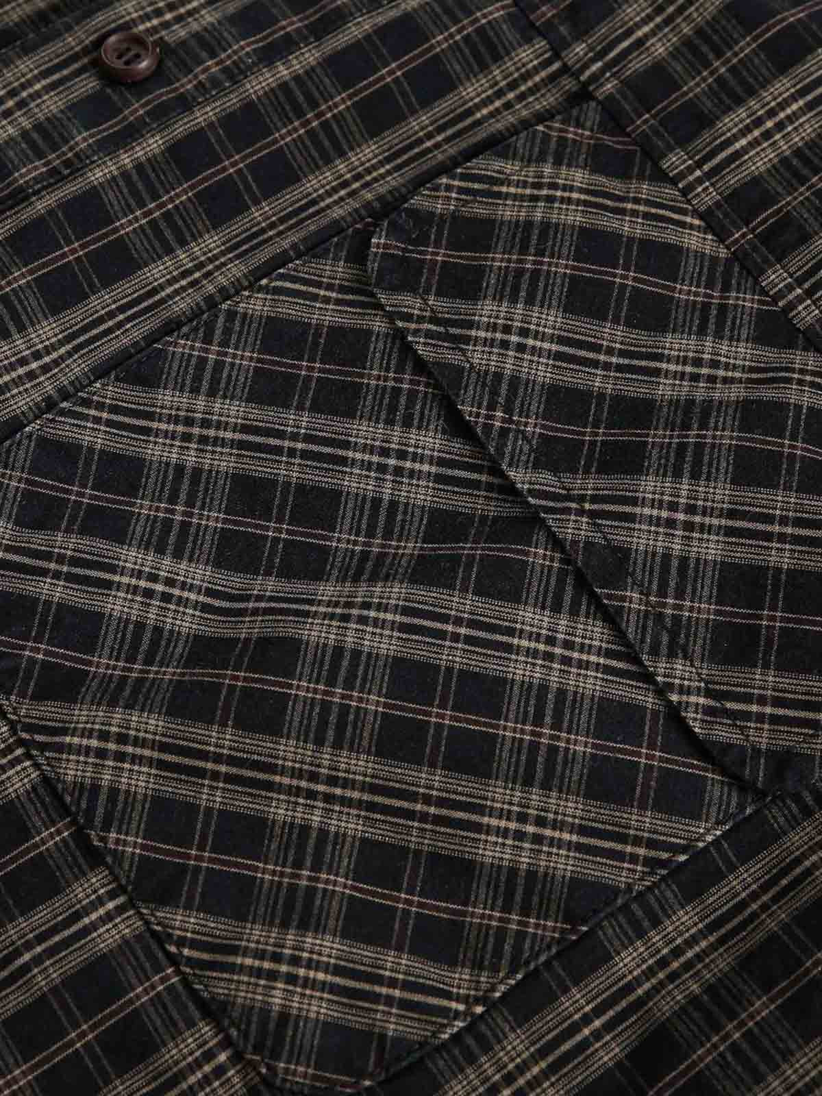 Distressed Plaid Short-Sleeve Shirt