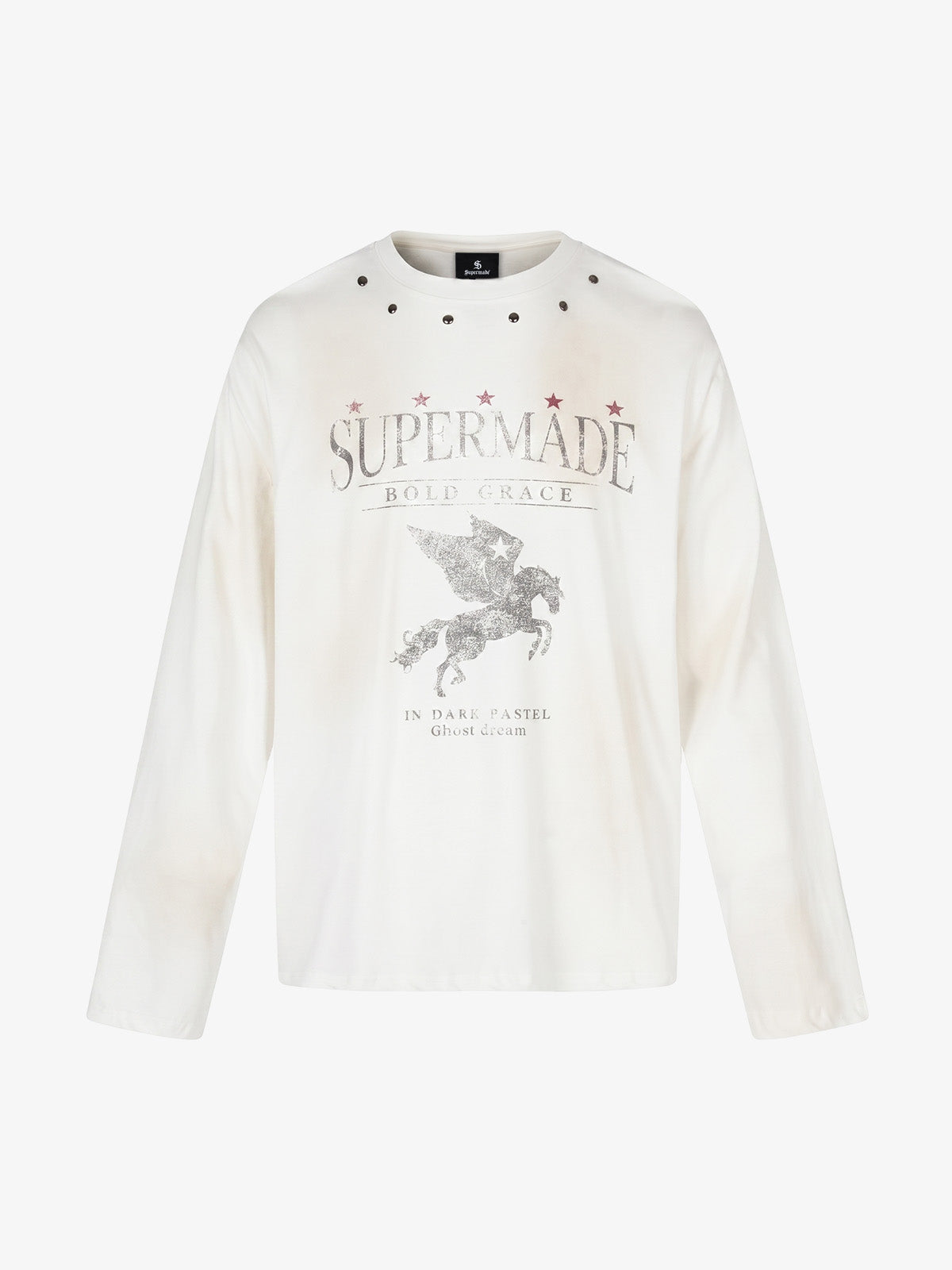Pegasus Graphic Studded Tie-Dye Long Sleeve Tee