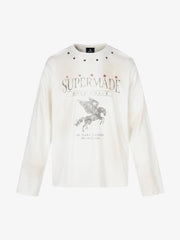 Pegasus Graphic Studded Tie-Dye Long Sleeve Tee