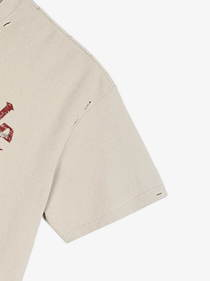 Graphic Distressed Cropped Tee
