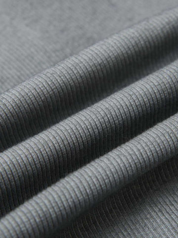 Vintage Washed Sculpted Seam Ribbed Long Sleeve T-Shirt - 2624 