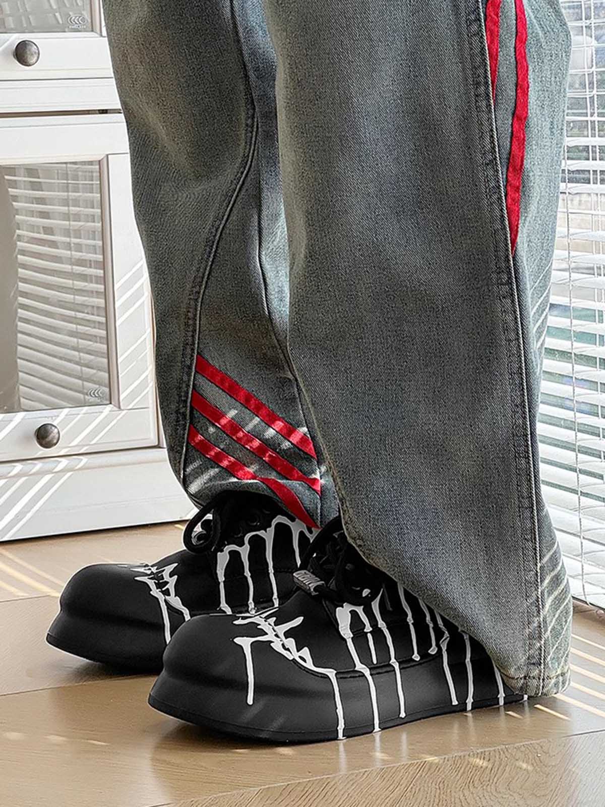 Graffiti Derby Platform Toe Shoes 