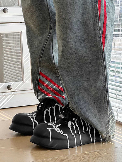 Graffiti Derby Platform Toe Shoes 