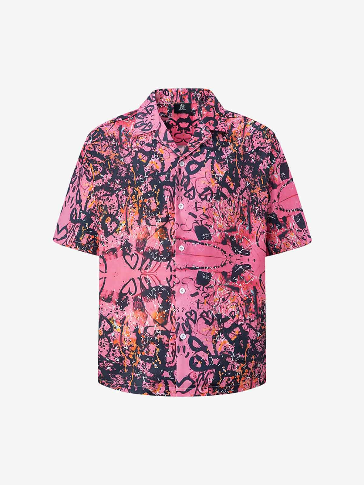 Thesupermade Graffiti Print Short-sleeved Shirt 