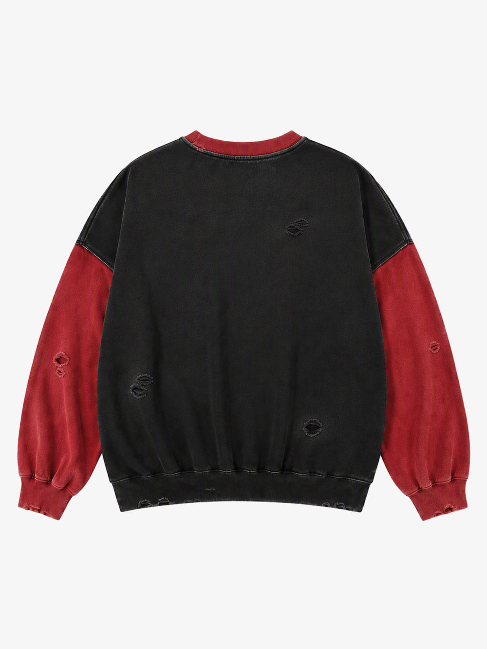 Fighting Graphic Color Block Washed Sweatshirt