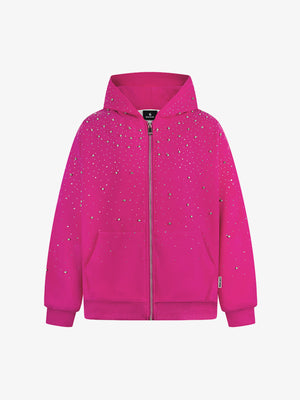 Rhinestone Zip Hoodie