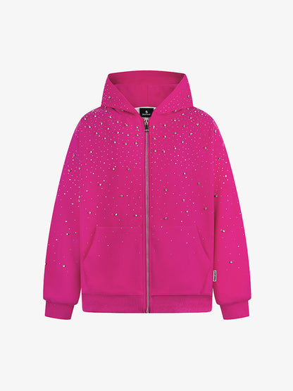 Rhinestone Zip Hoodie