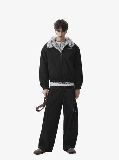 Stylish Winter Bomber Jacket with Faux Fur Collar - Perfect for Cold Weather 