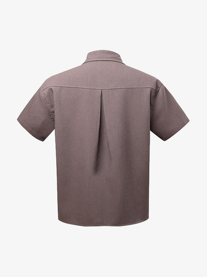 Deconstructed Patchwork Tie Short-sleeved Shirt 