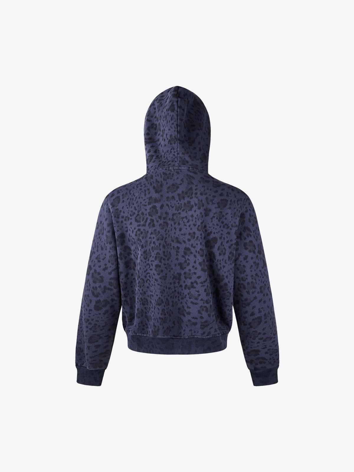 Leopard Pattern Boxy Fit Zip-Up Hoodie
