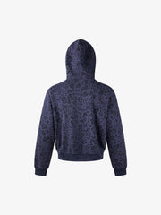 Leopard Pattern Boxy Fit Zip-Up Hoodie